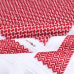 ⁦شماغ بروجيه احمر خطوط بيضاء⁩ - الصورة ⁦2⁩